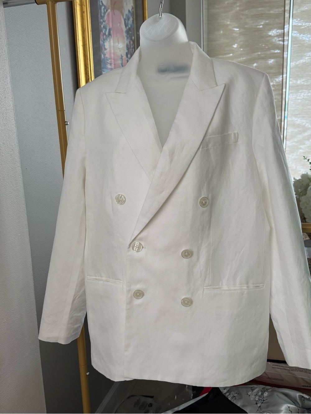 Lauren Ralph Lauren New Double-Breasted White Blazer woman s 10 (original $325)